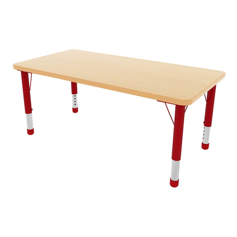 Milan Rectangular Tables - 6 or 8 Seater-Classroom Table, Furniture, Height Adjustable, Profile Education, Rectangular, Table, Wellbeing Furniture-Red-6 - Seater-Learning SPACE