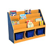 Milan Tiered Bookcases with 3 Coloured Trays-Bookcases, Classroom Displays, Classroom Furniture, Shelves, Storage, Storage Bins & Baskets, Wellbeing Furniture-Blue-Learning SPACE