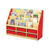 Milan Tiered Bookcases with 6 Coloured Trays-Bookcases, Classroom Displays, Classroom Furniture, Shelves, Storage, Storage Bins & Baskets, Wellbeing Furniture-Red-Learning SPACE