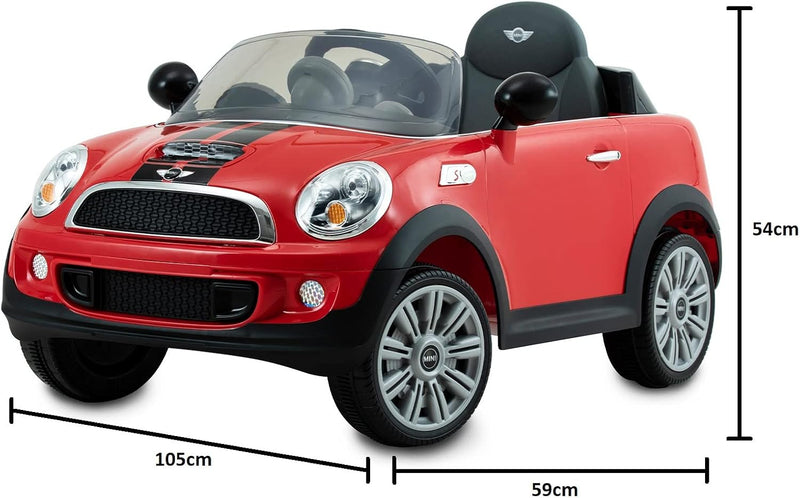 Mini Cooper S Roadster 6 Volt Car with Remote Control - Red, Learning SPACE