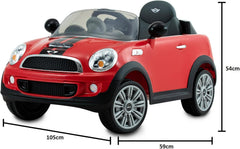 Mini Cooper S Roadster 6 Volt Car with Remote Control - Red, Learning SPACE