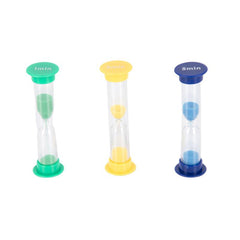 Mini Sand Timers Set of 3 for Classroom Use, Learning SPACE