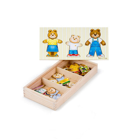 Mix 'n Match Wooden Bear Family Dress-Up Puzzle-13-99 Piece Jigsaw, Dress Up Costumes & Masks, Imaginative Play, Maths, Primary Maths, Shape & Space & Measure, Sound. Peg & Inset Puzzles, Wooden Toys-Learning SPACE