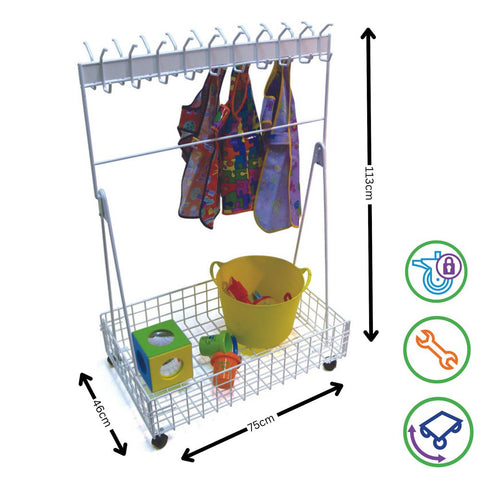 Mobile Outdoor Cloakroom-Cloakroom, Cosy Direct, Storage, Storage Bins & Baskets, Trolleys, Wellbeing Furniture-3430-Learning SPACE