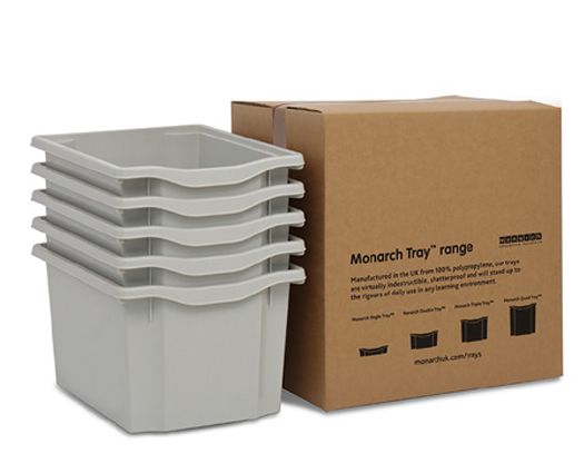 Monarch Trays Multi Packs, Triple (5 Pack) Light Grey Learning SPACE