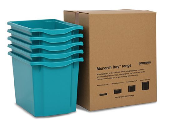 Monarch Trays Multi Packs, Quad (5 Pack) Metal Blue Learning SPACE