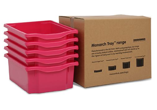 Monarch Trays Multi Packs, Double (5 Pack) Red Learning SPACE
