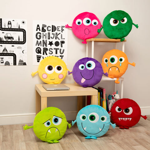 Monster Emotions Cushions (8 Pack)-Additional Need, Bean Bags & Cushions, Bullying, Calmer Classrooms, Classroom Packs, Cushions, Eden Learning Spaces, Emotions & Self Esteem, Helps With, Nurture Room, PSHE, Social Emotional Learning, Social Stories & Games & Social Skills, Stock, Wellbeing Furniture-Learning SPACE