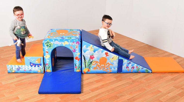 Mountain Tunnel and Slide Soft Play Set, Sand & Sea Learning SPACE