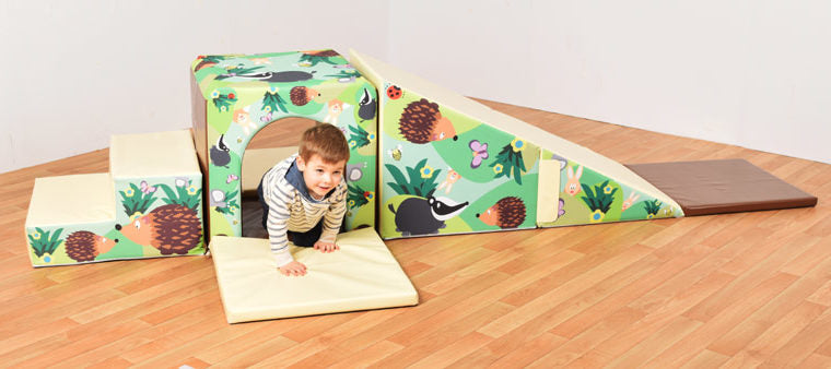 Mountain Tunnel and Slide Soft Play Set, Learning SPACE