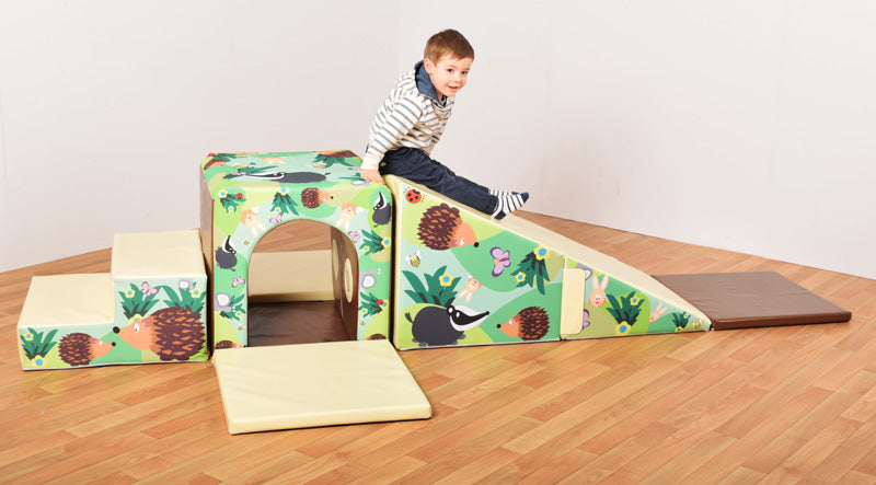 Mountain Tunnel and Slide Soft Play Set, Learning SPACE