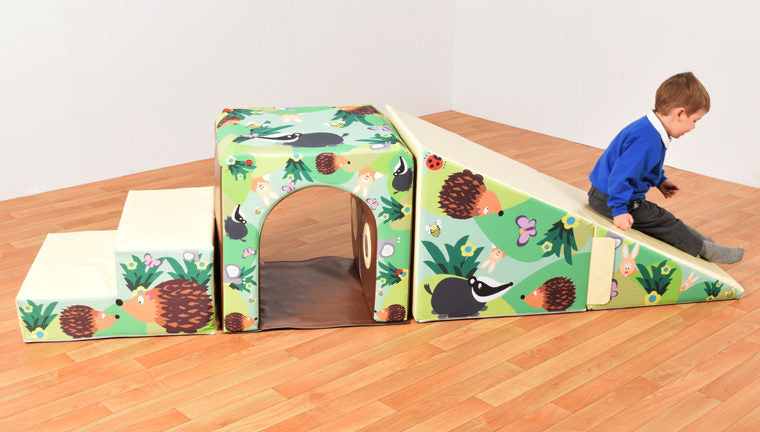 Mountain Tunnel and Slide Soft Play Set, Learning SPACE