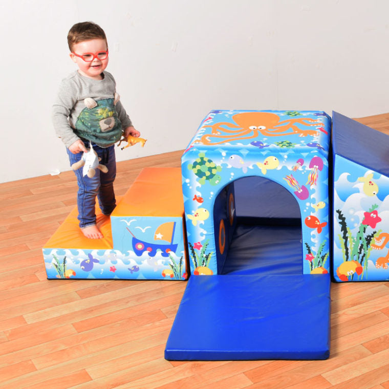 Mountain Tunnel and Slide Soft Play Set, Learning SPACE