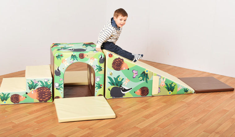 Mountain Tunnel and Slide Soft Play Set, Woodland Learning SPACE
