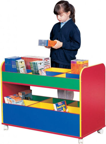 Multicolour Mobile Double Decker Storage-Calmer Classrooms,Classroom Displays,Helps With,Storage,Trolleys,Wellbeing Furniture-Learning SPACE