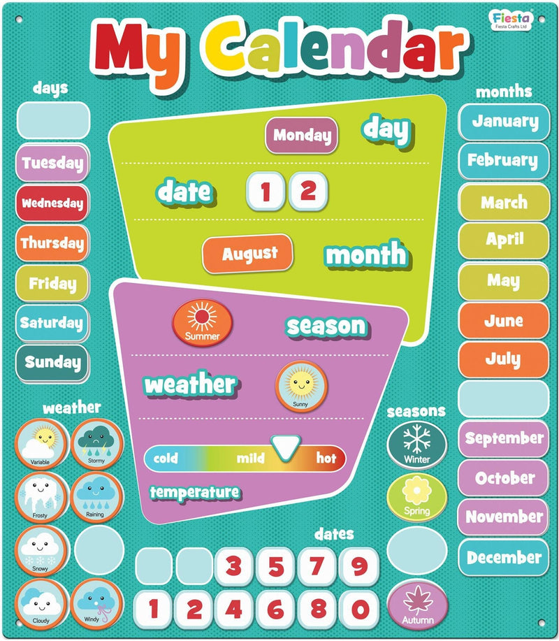 My Magnetic Daily Calendar - Multicoloured, Learning SPACE