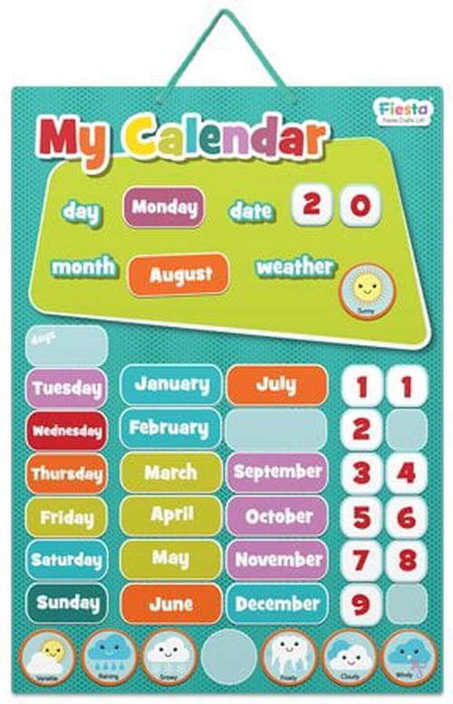 My Magnetic Daily Calendar - Multicoloured, Learning SPACE