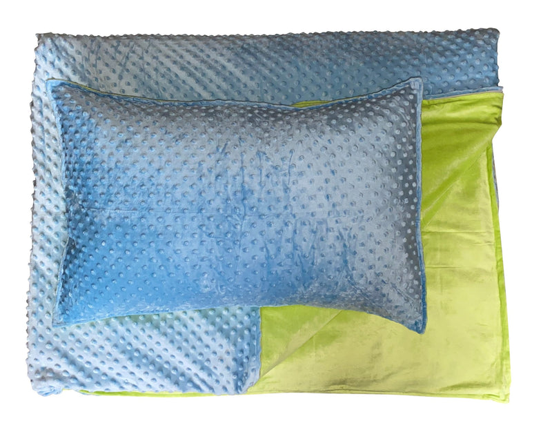 MySpace 4kg Weighted Blanket & Pillow Case Medium (100 x 150), Blue/Green Learning SPACE