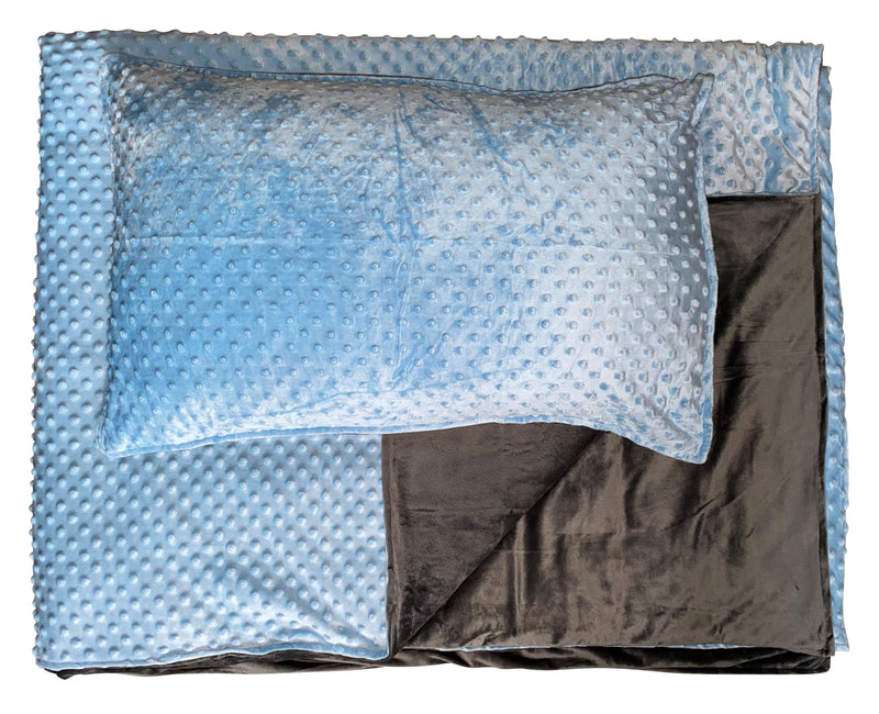 MySpace 3kg Weighted Blanket & Pillow Case Small (90 x 100), Blue/Grey Learning SPACE