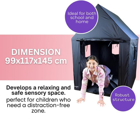 MySpace Indoor Framed Sensory Den House Shaped-Black-Out Dens,MySpace,Nooks dens & Reading Areas,Play Dens,Playlearn,Reading Den,SCOTEXCEL,Sensory Dens,Wellbeing Furniture-Learning SPACE