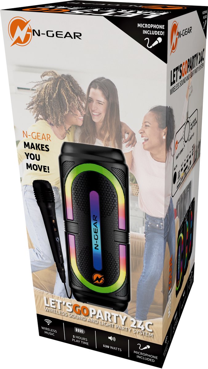 N-Gear Let's Go Party 24C Portable Karaoke Speaker, Learning SPACE