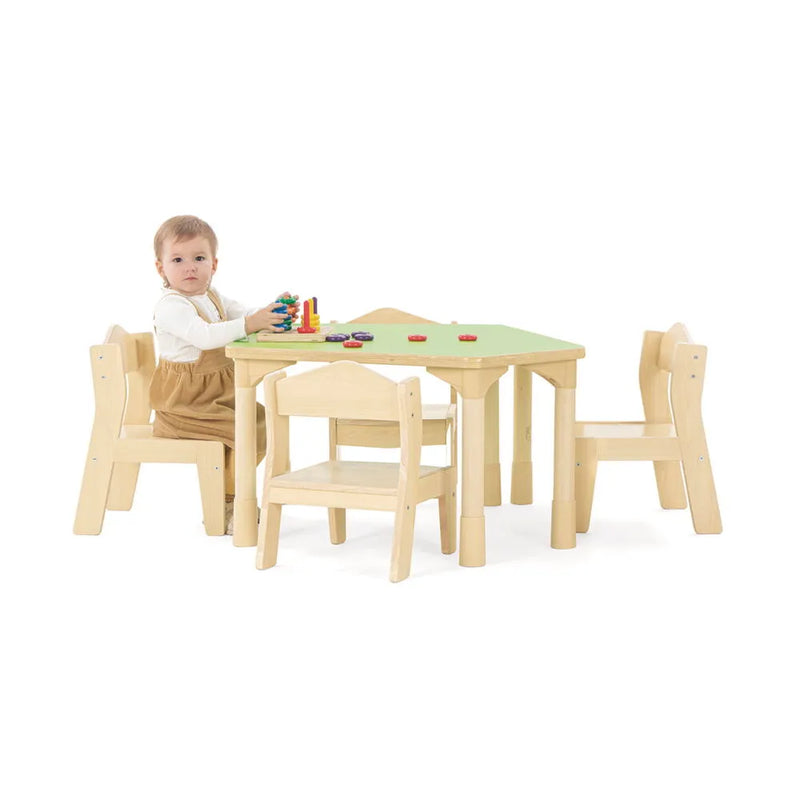 Little Venice Pentagonal Tables, Light Green Top - Seats 4 Children Learning SPACE