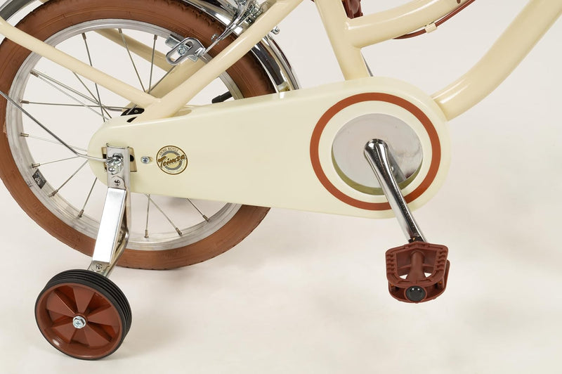 Natural Beige Toimsa Vintage Bicycle 16inch wheels for younger Children, Learning SPACE