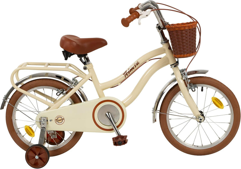 Natural Beige Toimsa Vintage Bicycle 16inch wheels for younger Children, Learning SPACE
