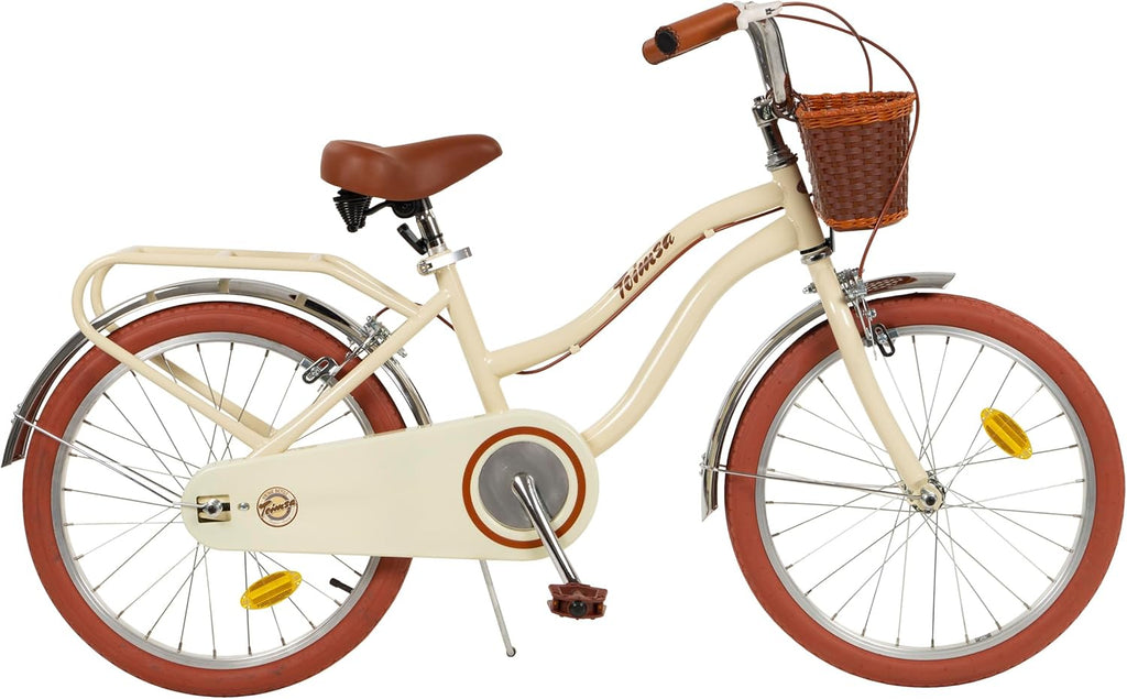 Natural Beige Toimsa Vintage Bicycle 20 Inch Wheels for Older Children, Learning SPACE
