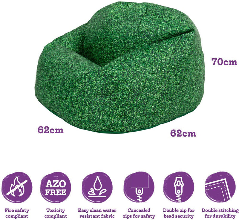 Natural Grass Children's Bean Bag Chair, Learning SPACE
