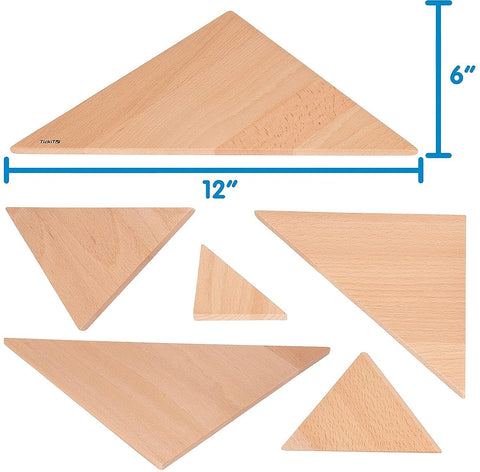 Natural Wooden Architect Triangular Panels - Pk6-Baby Wooden Toys, Building Blocks, Maths, Primary Maths, Shape & Space & Measure, Stacking Toys & Sorting Toys, Stock, Tactile Toys & Books, TickiT, Wooden Toys-Learning SPACE