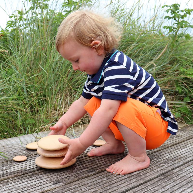 Natural Wooden Buttons Set of 7, Learning SPACE