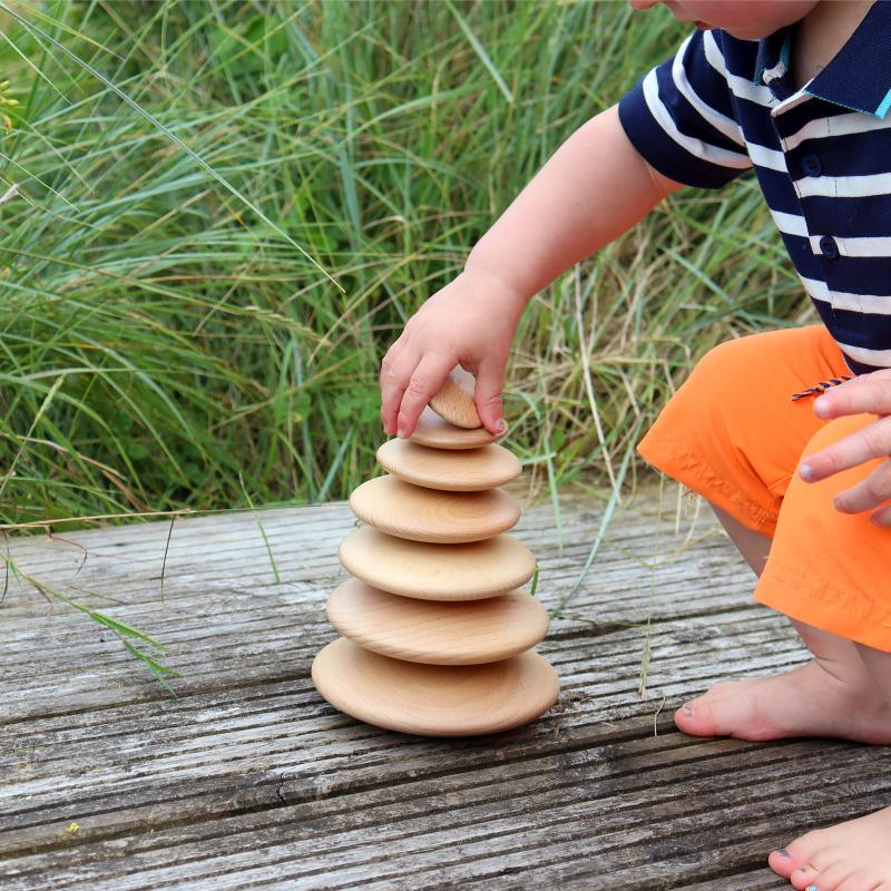 Natural Wooden Buttons Set of 7, Learning SPACE