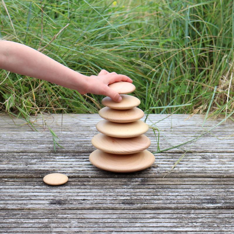 Natural Wooden Buttons Set of 7, Learning SPACE