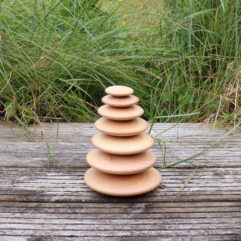 Natural Wooden Buttons Set of 7, Learning SPACE