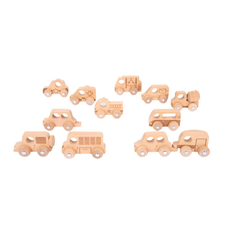 Natural Wooden Vehicles Set (12Pk), Learning SPACE
