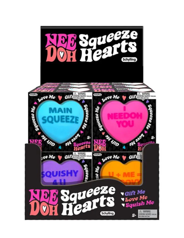 Needoh Squeeze Heart Fidget Squish Toy, Learning SPACE