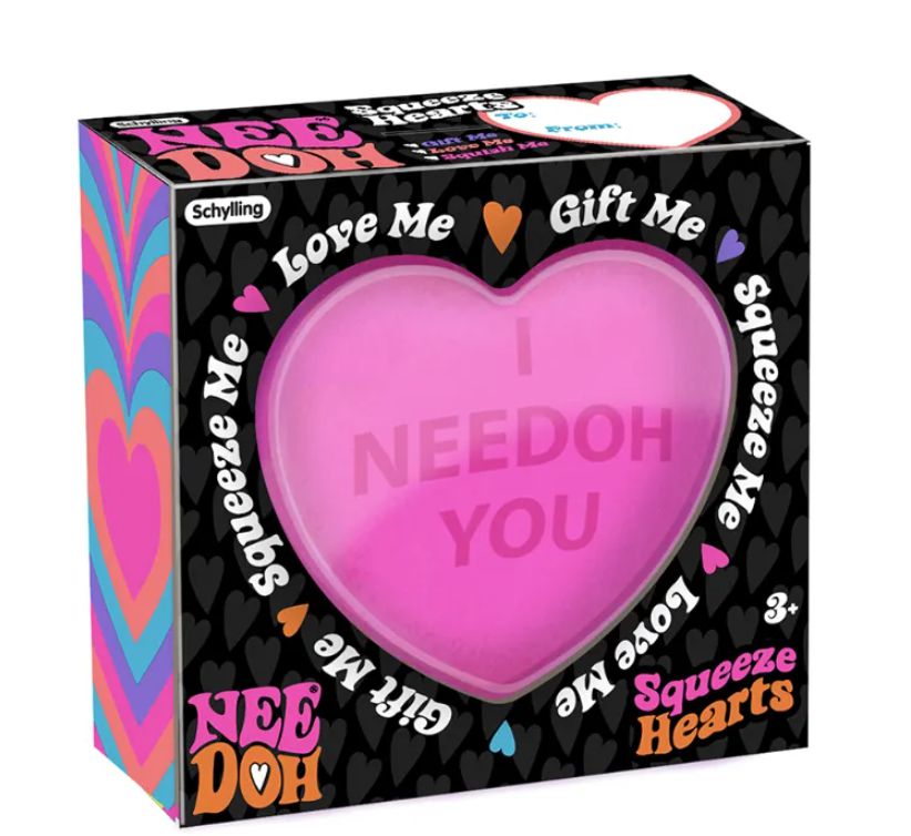 Needoh Squeeze Heart Fidget Squish Toy-ADD/ADHD,Fidget,Needoh,SCOTEXCEL,Squishing Fidget,Stocking Stuffers,Stress Relief-Learning SPACE