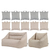 Neutral Kids Woven Sofa & Armchair Bean Bag - Sets, Sofa & Armchair & Round Grab & Go Cushions Learning SPACE