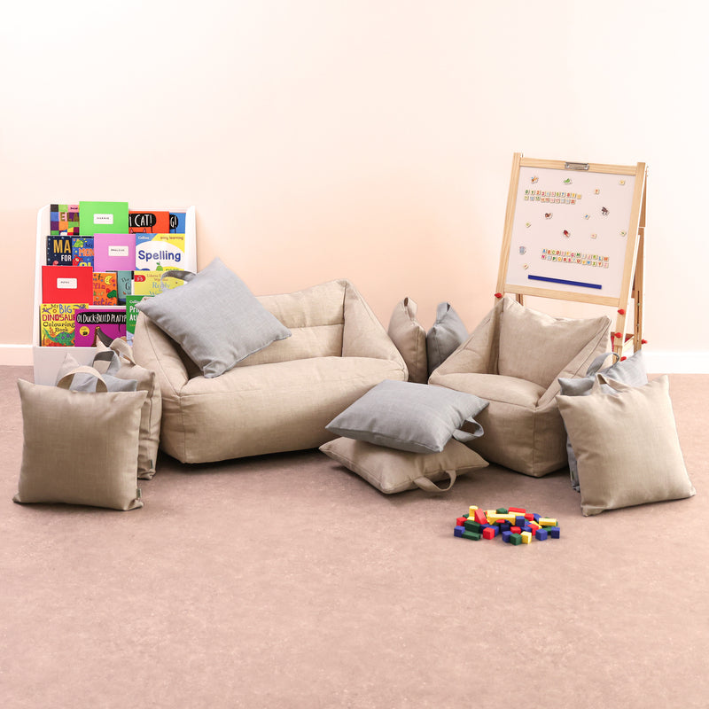 Neutral Kids Woven Sofa & Armchair Bean Bag - Sets, Learning SPACE