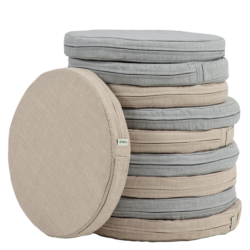 Neutral Round Carry Cushions – Set with Storage Holdall, Learning SPACE