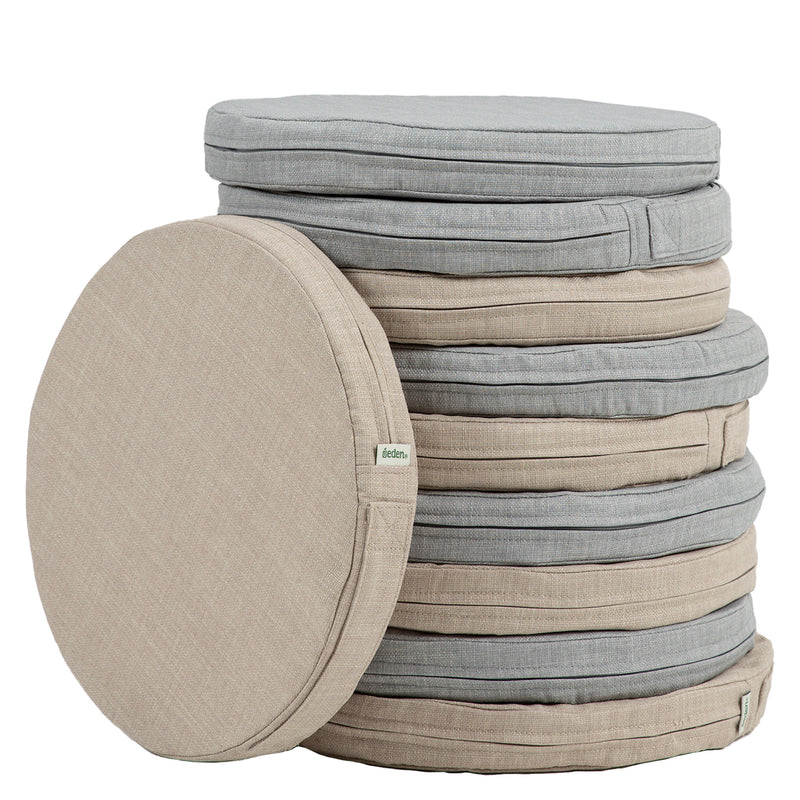 Neutral Round Carry Cushions – Set with Storage Holdall, Learning SPACE