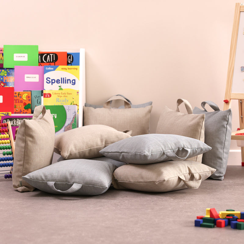 Neutral Square Grab & Go Cushions – Set with Storage Holdal, Learning SPACE