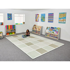 Neutral Squares Rug-Calming & Anxiety,Calming and Relaxation,Helps With,Mats & Rugs,Neutral Colour,Plain Carpet,Rectangular,Rugs,Sensory Flooring,Wellbeing Furniture-Learning SPACE
