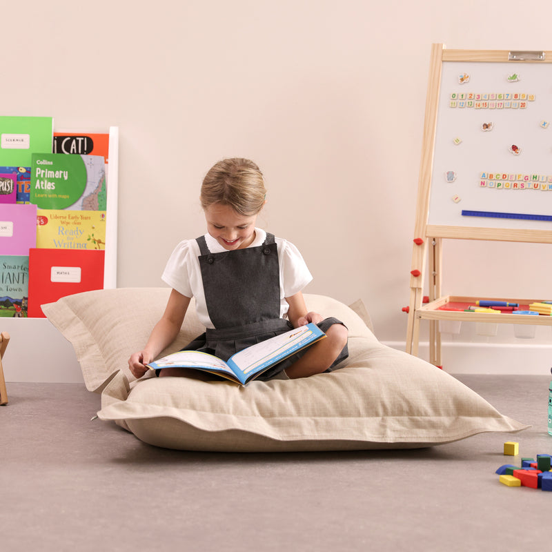 Neutral Woven Giant Floor Cushion Bean Bag, Learning SPACE