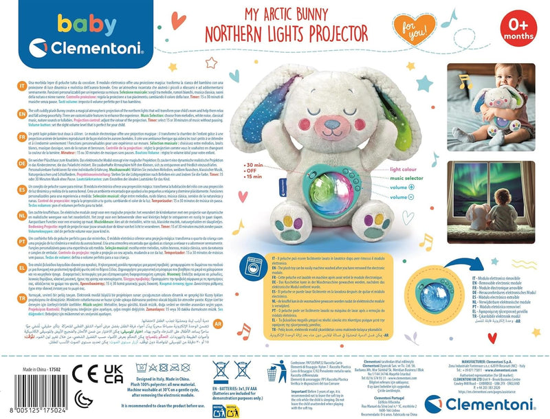 Northern Lights Arctic Bunny Projector Plush, Learning SPACE