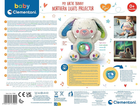 Northern Lights Arctic Bunny Projector Plush-Baby & Toddler Gifts,Baby Sensory Toys,Baby Soft Toys,Baby Toys,Clementoni,Night Light,Plush,Sensory Light Up Toys,Sensory Projectors,Visual Sensory Toys-Learning SPACE