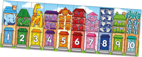 Number Street - Jigsaw Puzzle and Poster-13-99 Piece Jigsaw,Calmer Classrooms,Classroom Displays,Counting Numbers & Colour,Dyscalculia,Early Years Maths,Games & Toys,Gifts For 3-5 Years Old,Helps With,Maths,Maths Toys,Neuro Diversity,Orchard Toys,Primary Maths,Stock,Strength & Co-Ordination-Learning SPACE