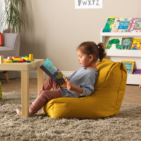 Nursery Smile Chair - Mustard-Bean Bags, Bean Bags & Cushions, Eden Learning Spaces, Nurture Room, Sensory Room Furniture, Stock, Wellbeing Furniture-Learning SPACE