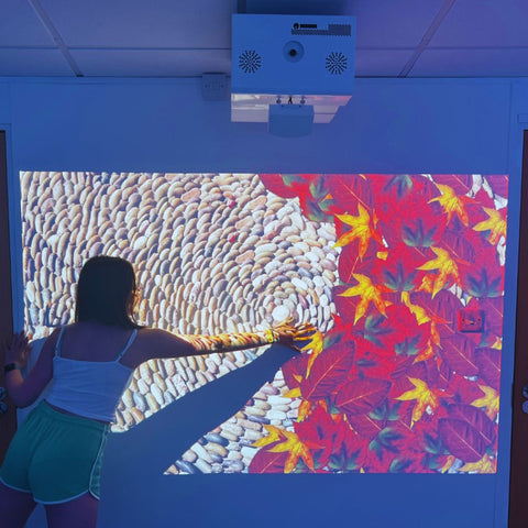 OmiWall: Touch Interactive Wall Projection-Autism,Dementia,Immersive Interactive Spaces,OM Interactive,Portable Sensory Rooms,Sensory Projectors-Learning SPACE